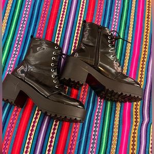 WITCHY BOOTS SIZE 8 FAUX LEATHER